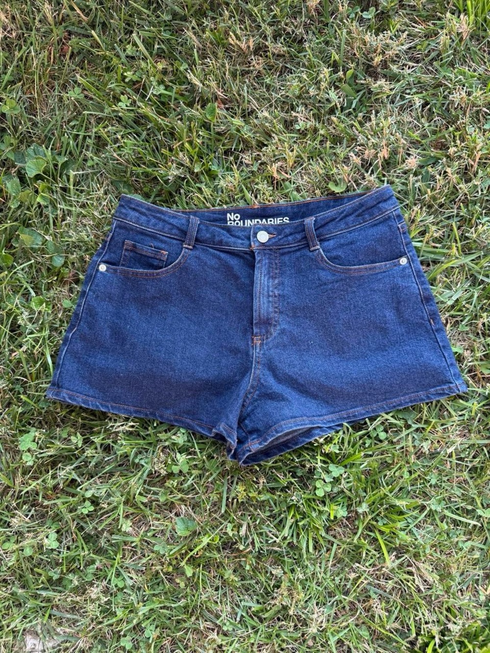 No Boundaries Navy Blue Denim High-Rise Women's Shorts
